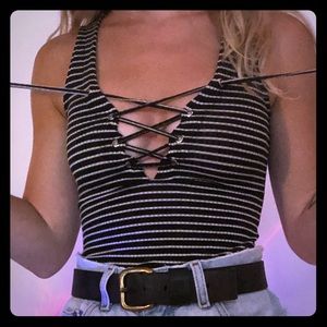 Sexy striped body suit